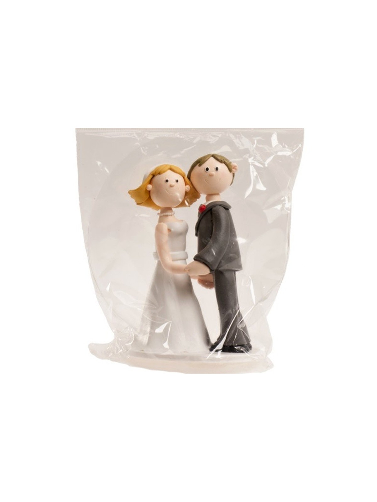 Hochzeit Figuren - sich an den Händen haltend - Ton - 14cm