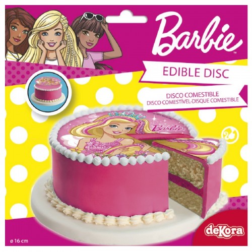 Dekora - sugar edible disc  - Barbie - 16cm