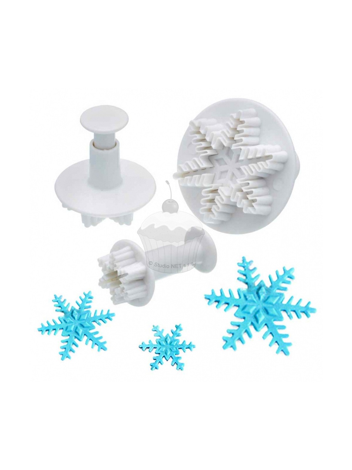 Snowflake - set of 3 cookie cutter with stamp