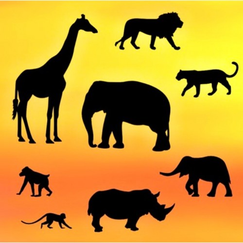 Cookie cutters patchwork - safari silhouettes 8pcs