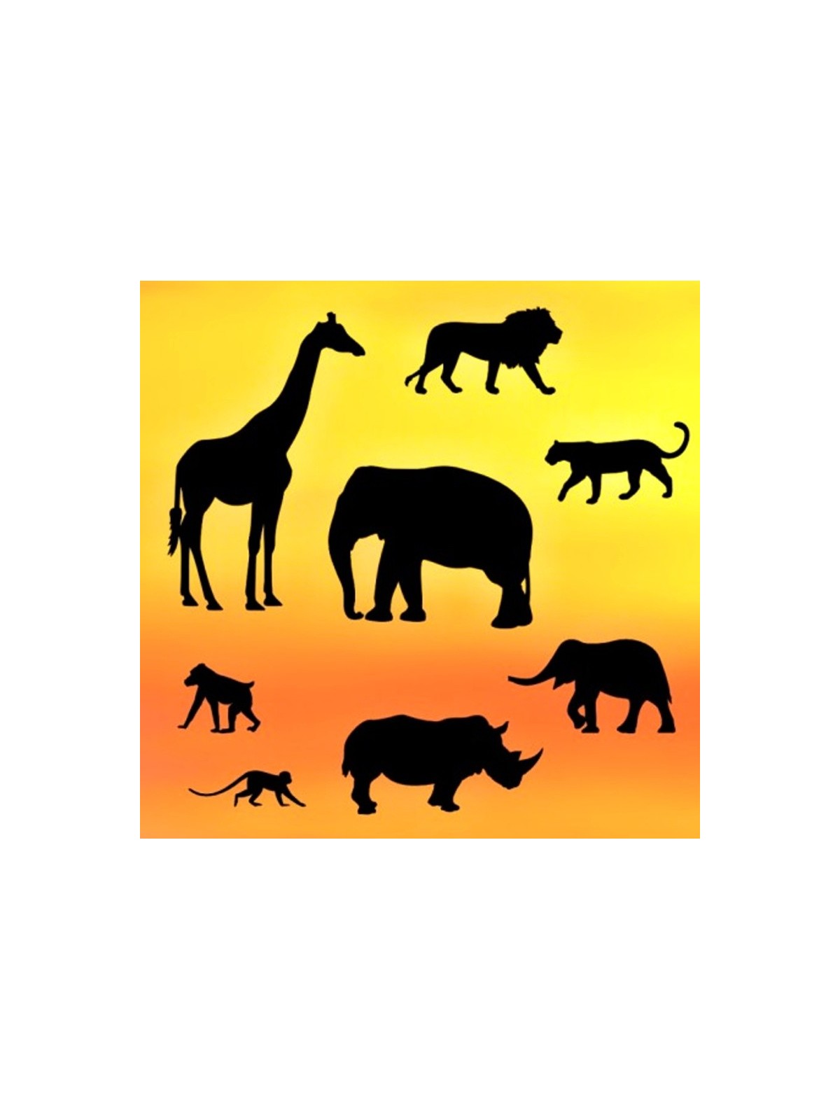 Ausstecher Patchwork - Safari Silhouetten 8tlg