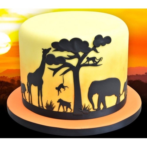 Ausstecher Patchwork - Safari Silhouetten 8tlg