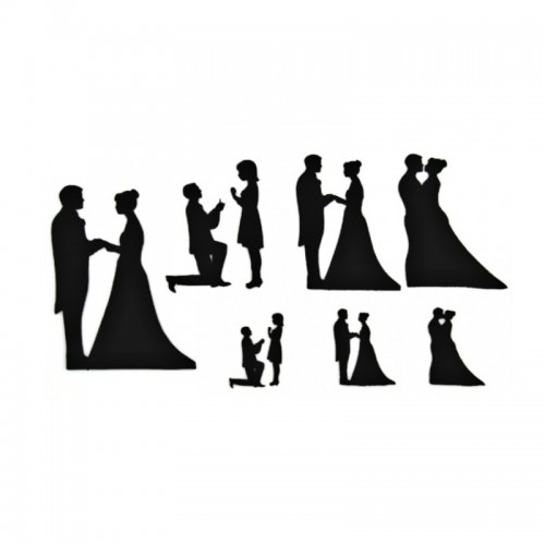 Cookie cutter patchwork - wedding silhouettes 9pcs