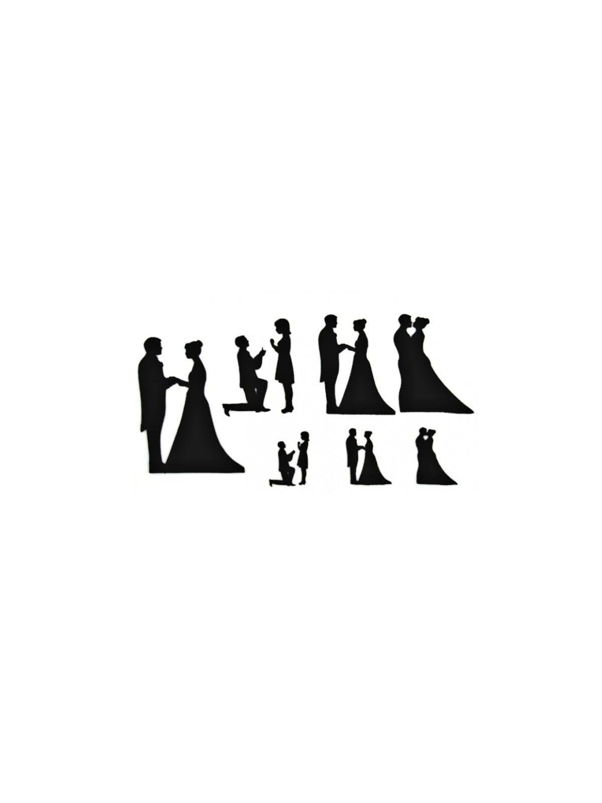 Cookie cutter patchwork - wedding silhouettes 9pcs