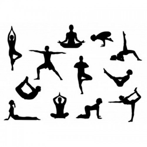 Cutters patchwork - yoga silhouettes - 12pcs