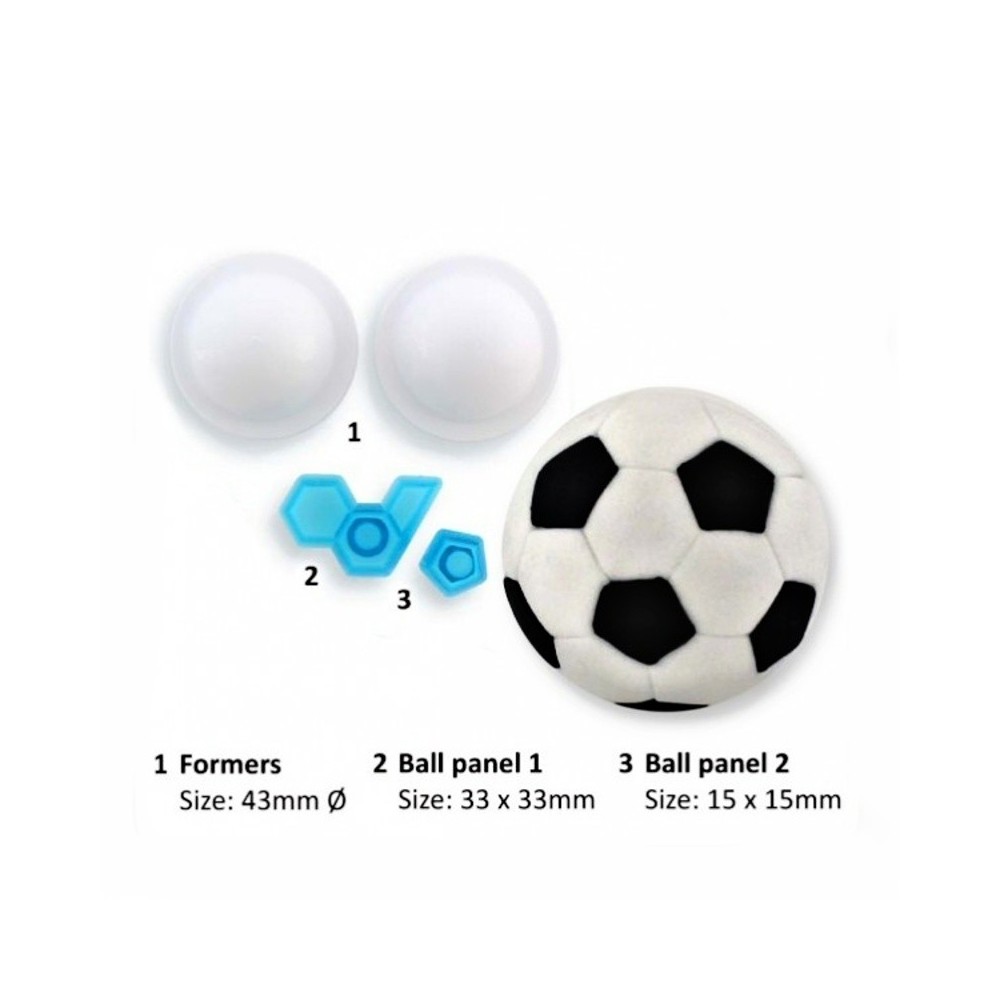 Form cutter + cookie cutter - football ball 4 pcs