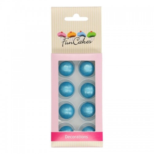 FunCakes pearl choco balls blue - blue - 8pcs