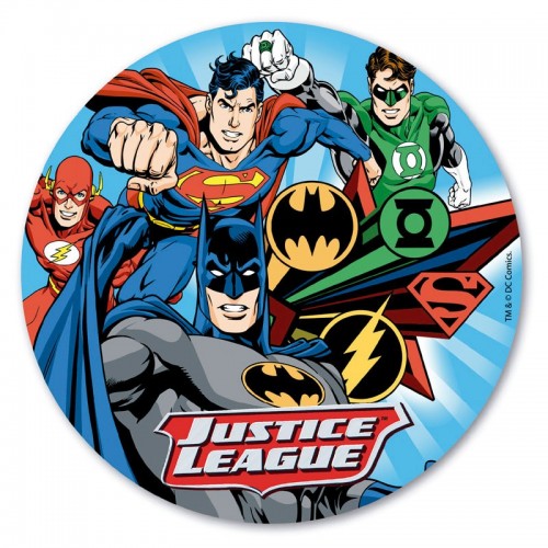 Dekora - Rundes essbares Papier - Justice League