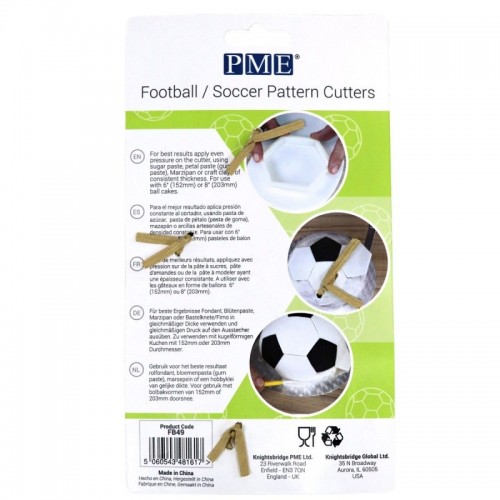 PME Football / Soccer pattern cutters set / 4pcs