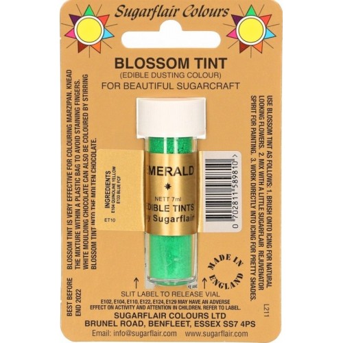 Sugarflair Blossom Tint Dusting Colours - Emerald  - 7ml