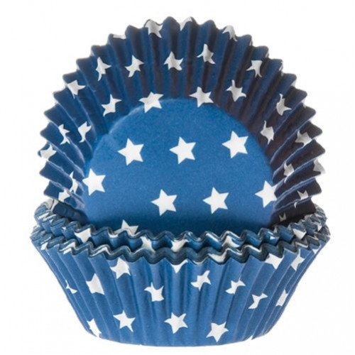 HoM pastry cups - star - blue - 50pcs