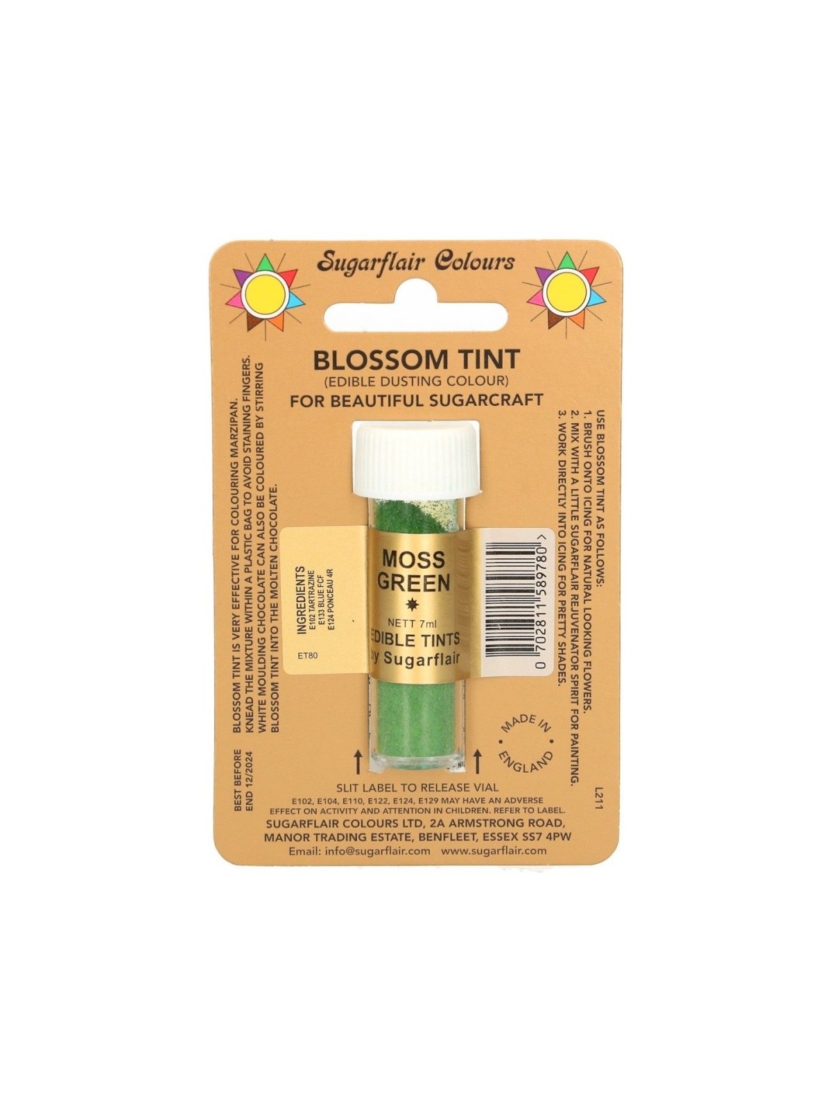 Sugarflair Blossom Tint Dusting Colours - moosgrün - MOSS GREEN - 7ml