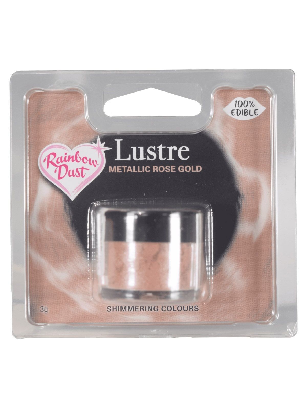 Puderfarbe Rainbow dust - RD Edible Silk -  Metallic rose gold  2-4g