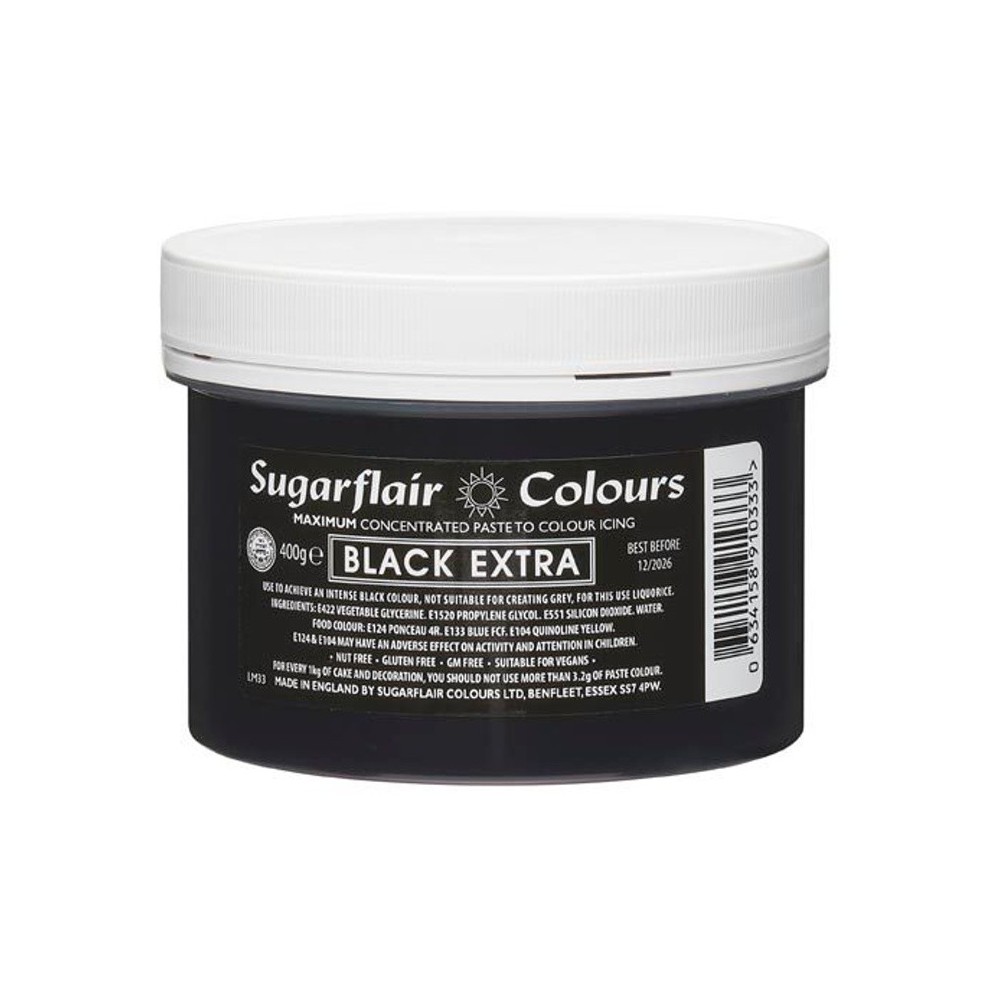 Sugarflair MAXIMUM concentrated paste colour Black extra  XXL - 400g