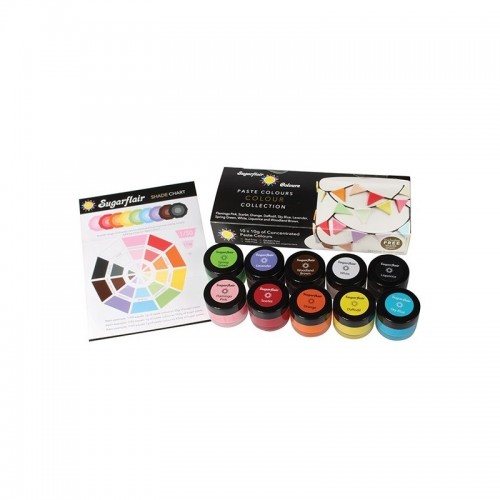 Sugarflair multi paste colours collection set of 10 pieces