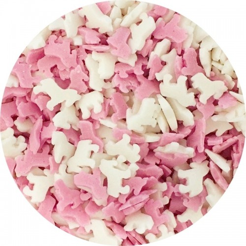 Zuckerschmuck Einhörner - Rosa / Weiß - 100g