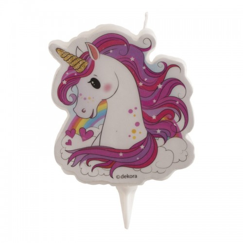 Dekora Cake candle - Unicorn pink 2D - 1pc