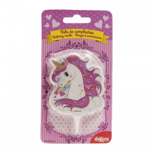 Dekora Cake candle - Unicorn pink 2D - 1pc