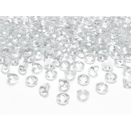 PartyDeco dekorative Diamanten - transparent - 100 Stück
