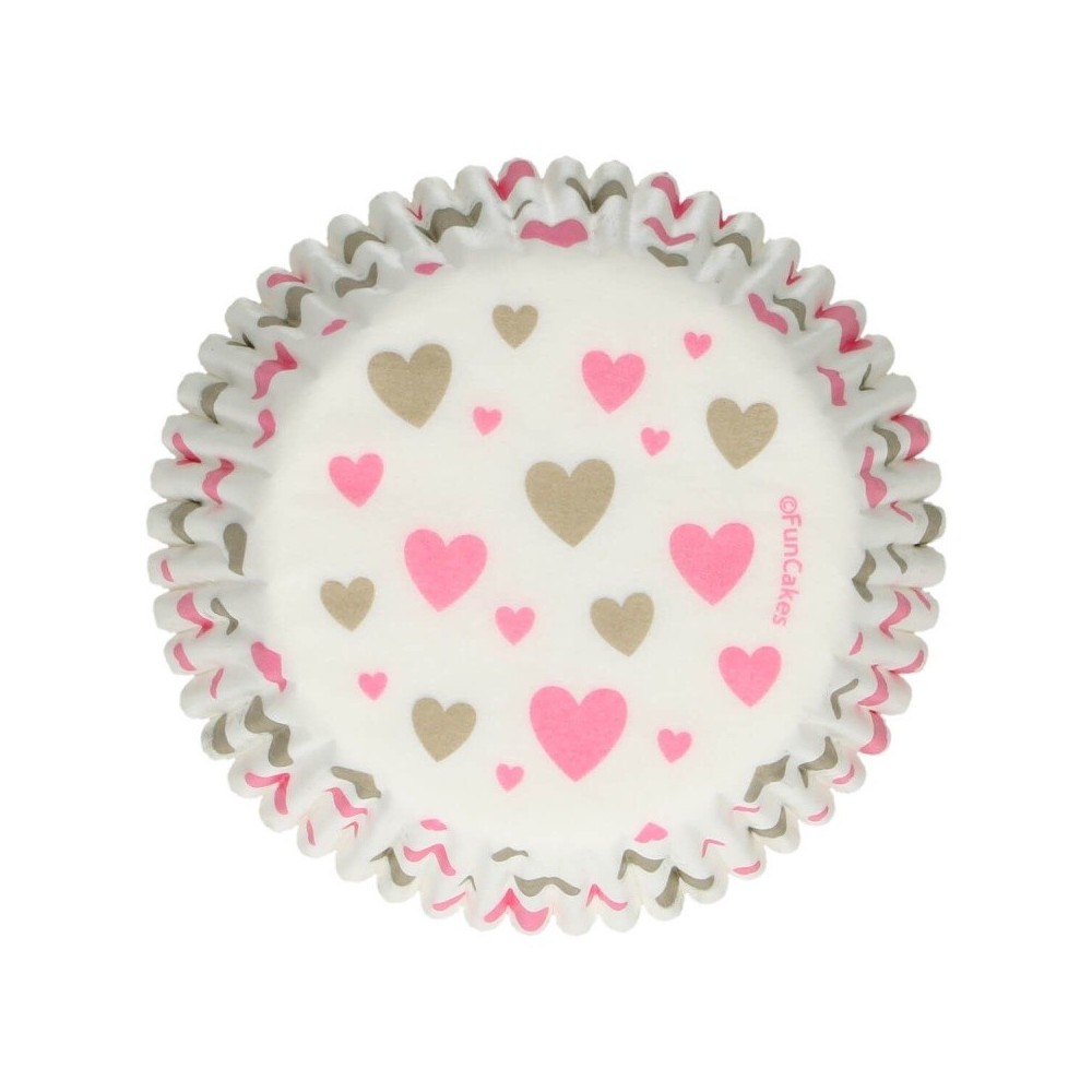 FunCakes  Baking Cups - hearts - 48pcs