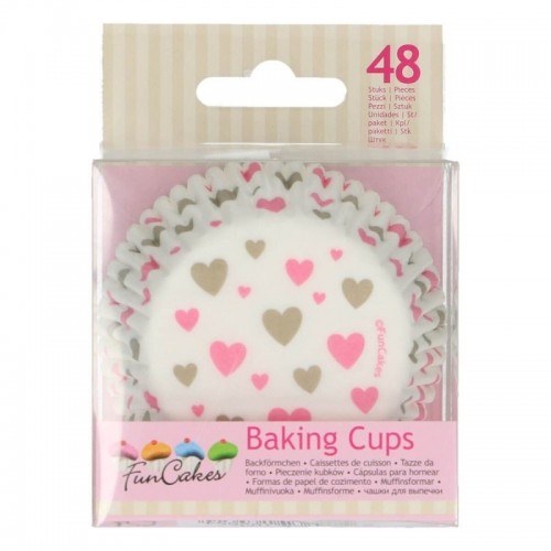 FunCakes  Baking Cups - Herzen - 48 Stück