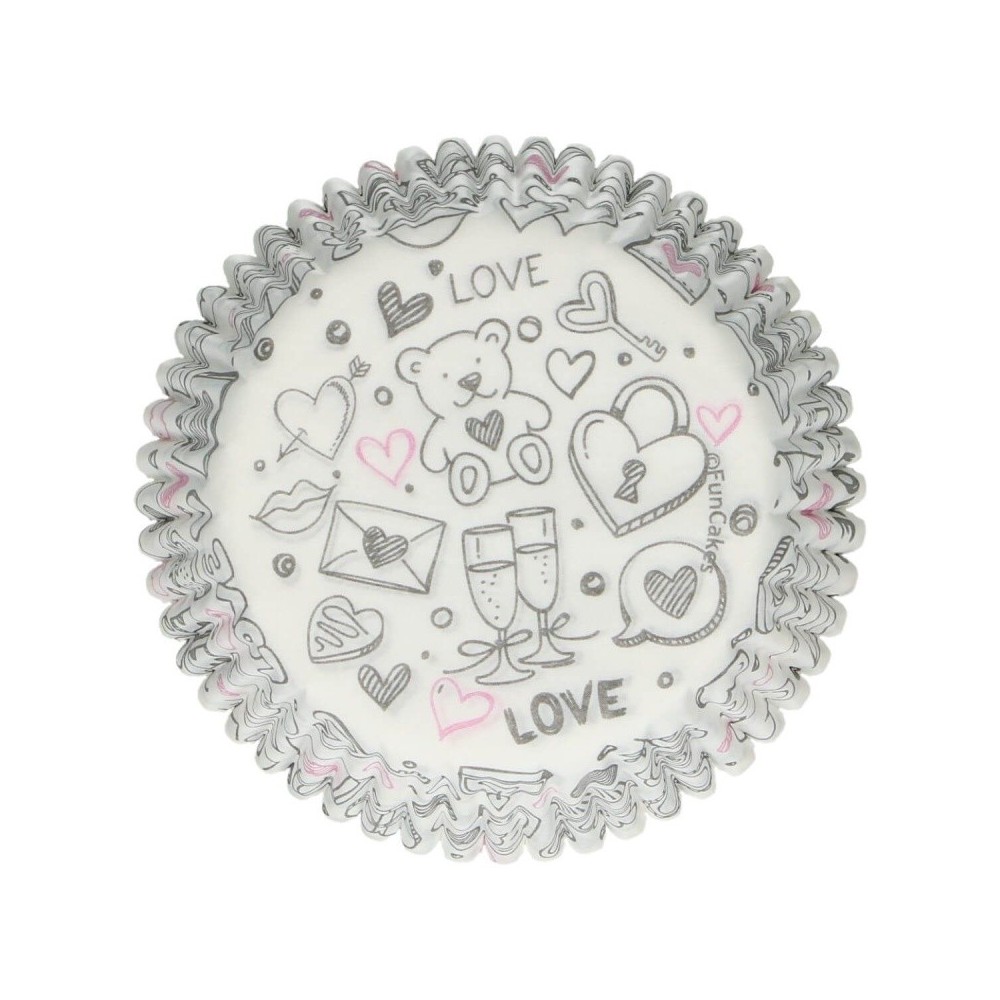 FunCakes Baking Cups - Love Hearts - 48pcs