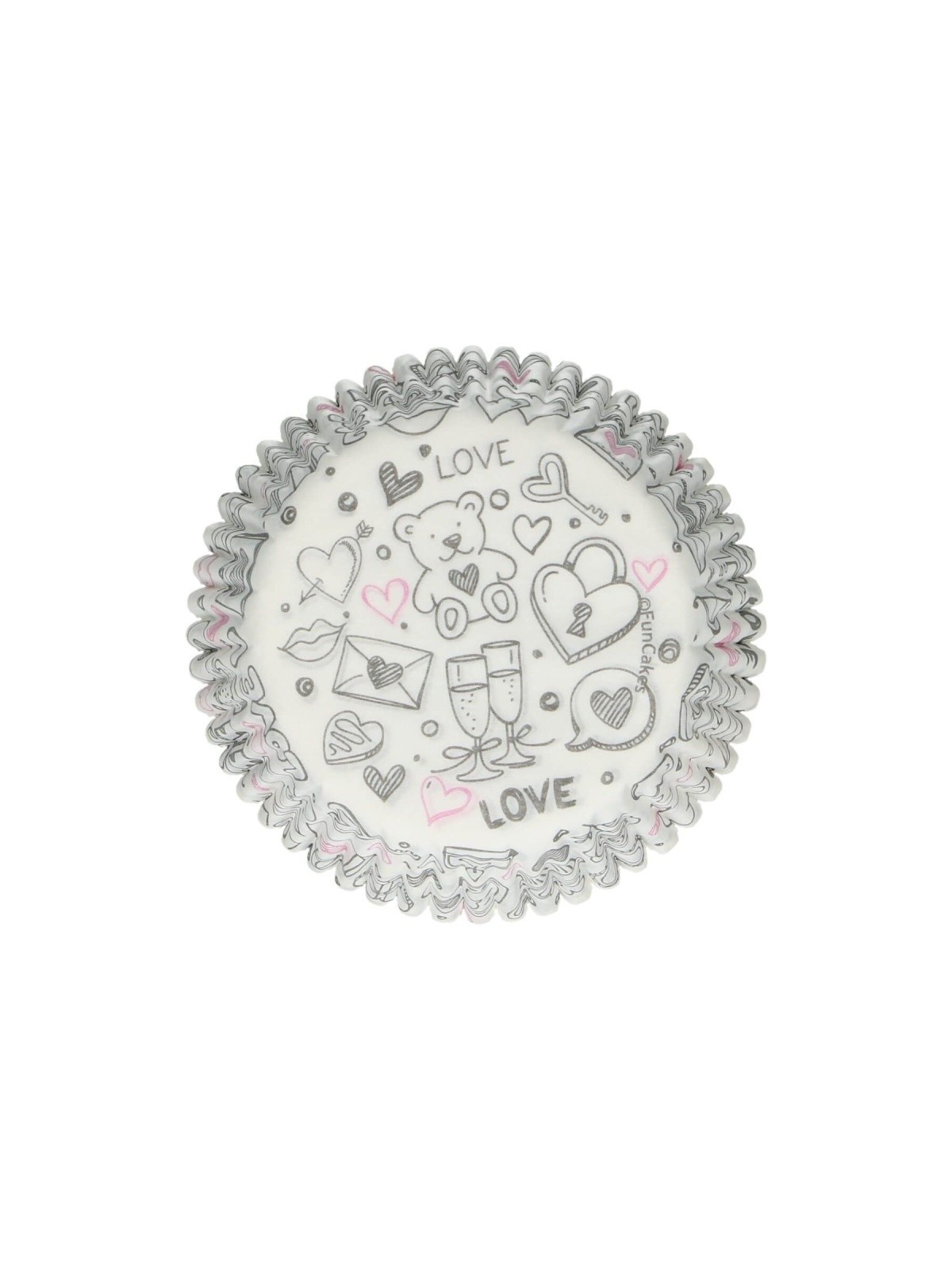 FunCakes Baking Cups - Love Hearts - 48pcs