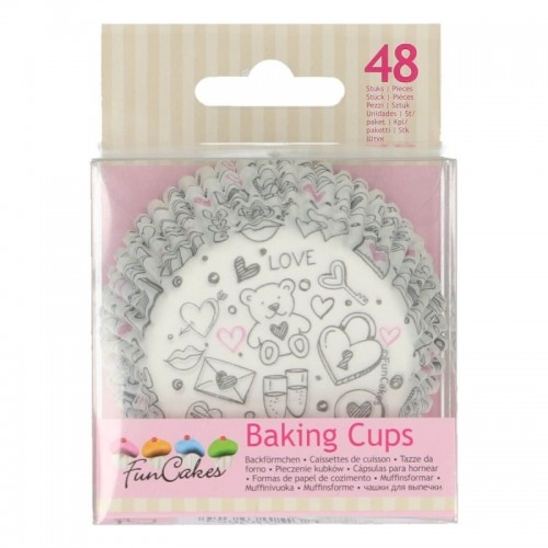 FunCakes Baking Cups - Love Hearts - 48pcs