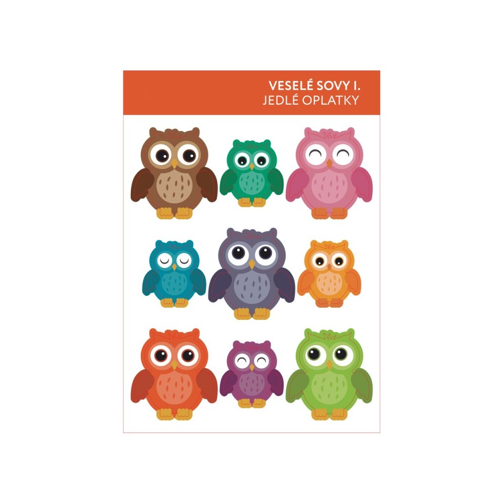 Edible paper Card - owls - 9pcs