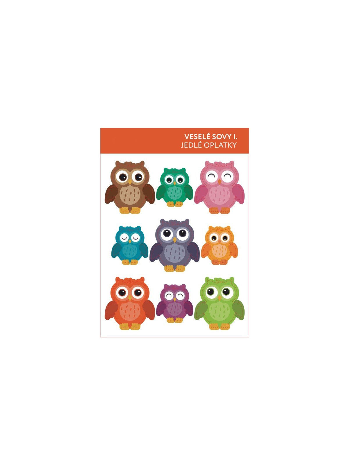Edible paper Card - owls - 9pcs