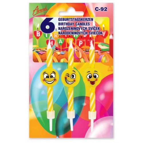 Cake candle - crazy emoticon 6 pcs