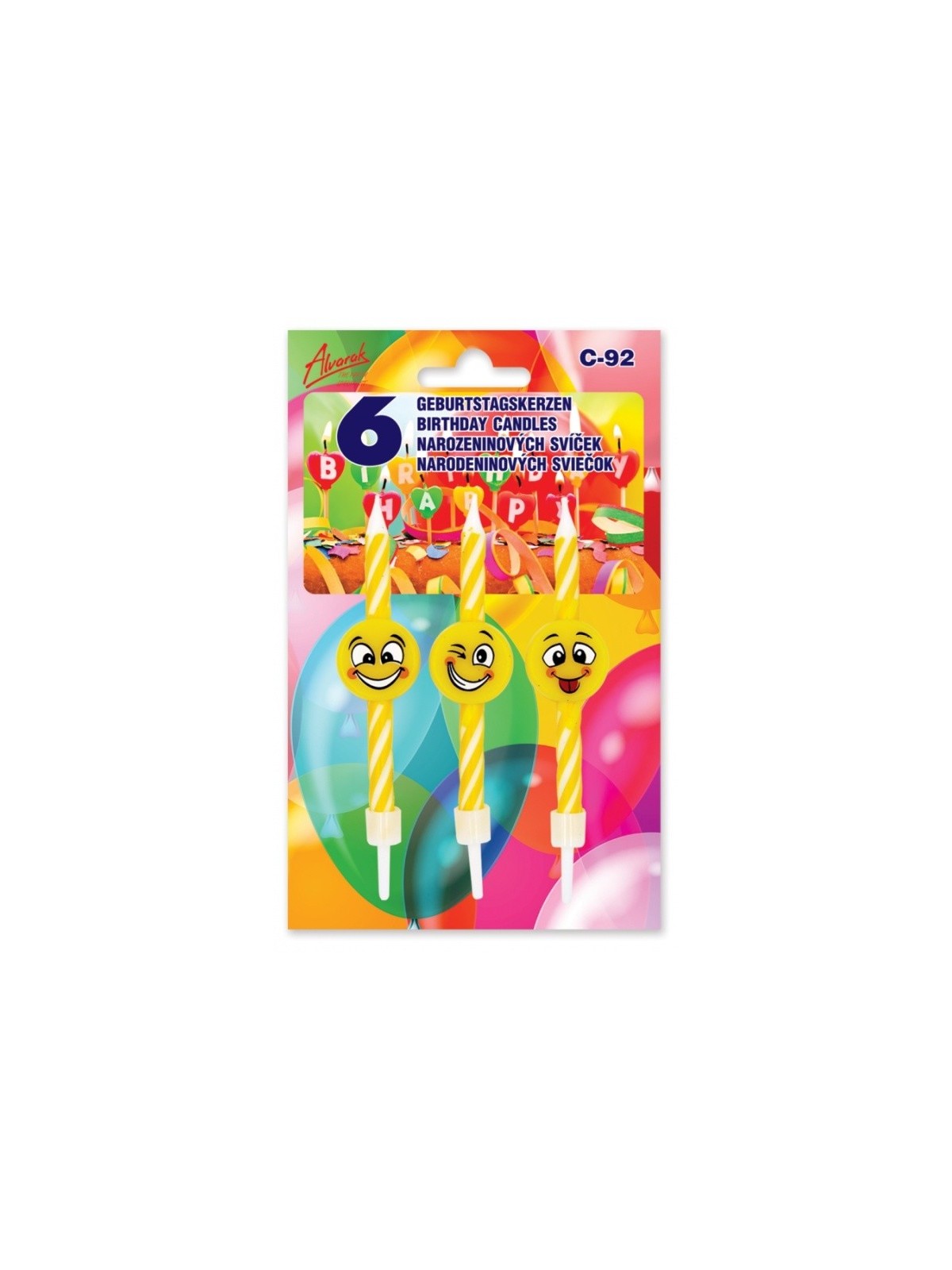 Torten Kerze Mini - verrücktes Emoticon 6pcs