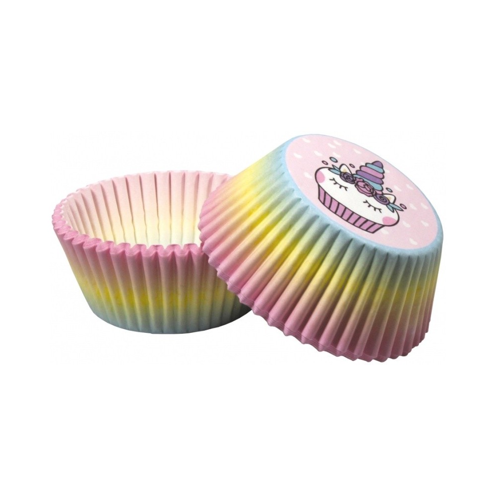 Pastry baskets - rainbow unicorn - 50 pieces