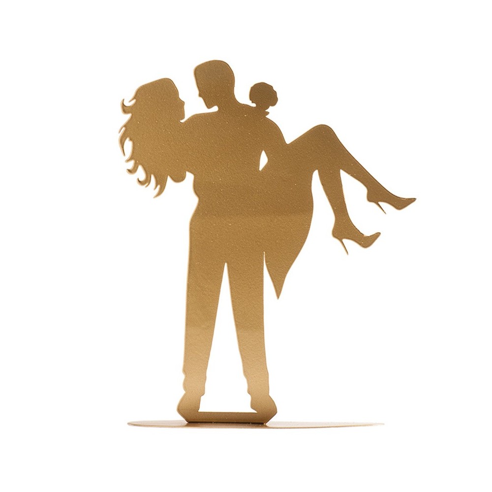 Wedding cake toppers - golden silhouette - in arm - 18cm.