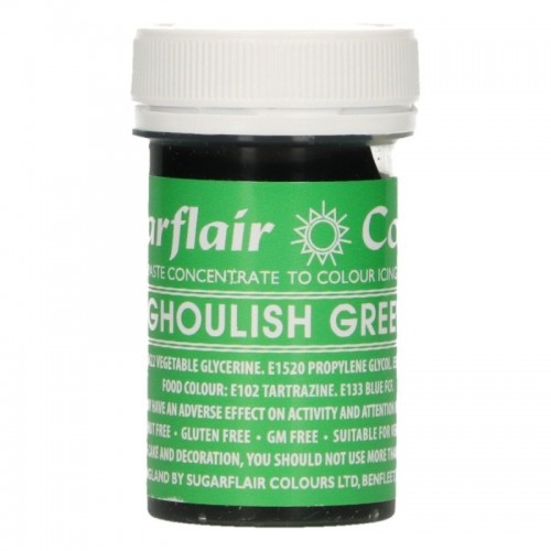 Sugarflair paste colour - gel colour - green - Ghoulish green 25g