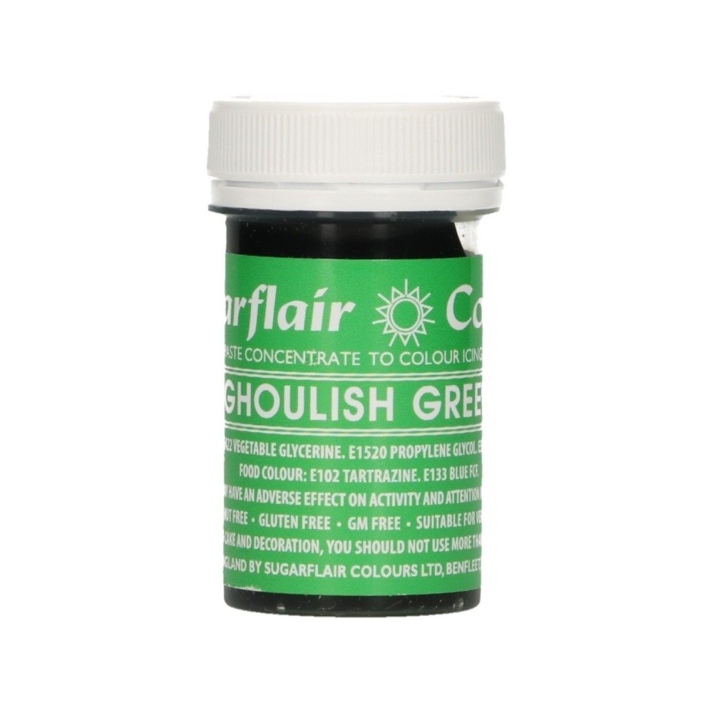 Sugarflair paste colour - gel colour - green - Ghoulish green 25g