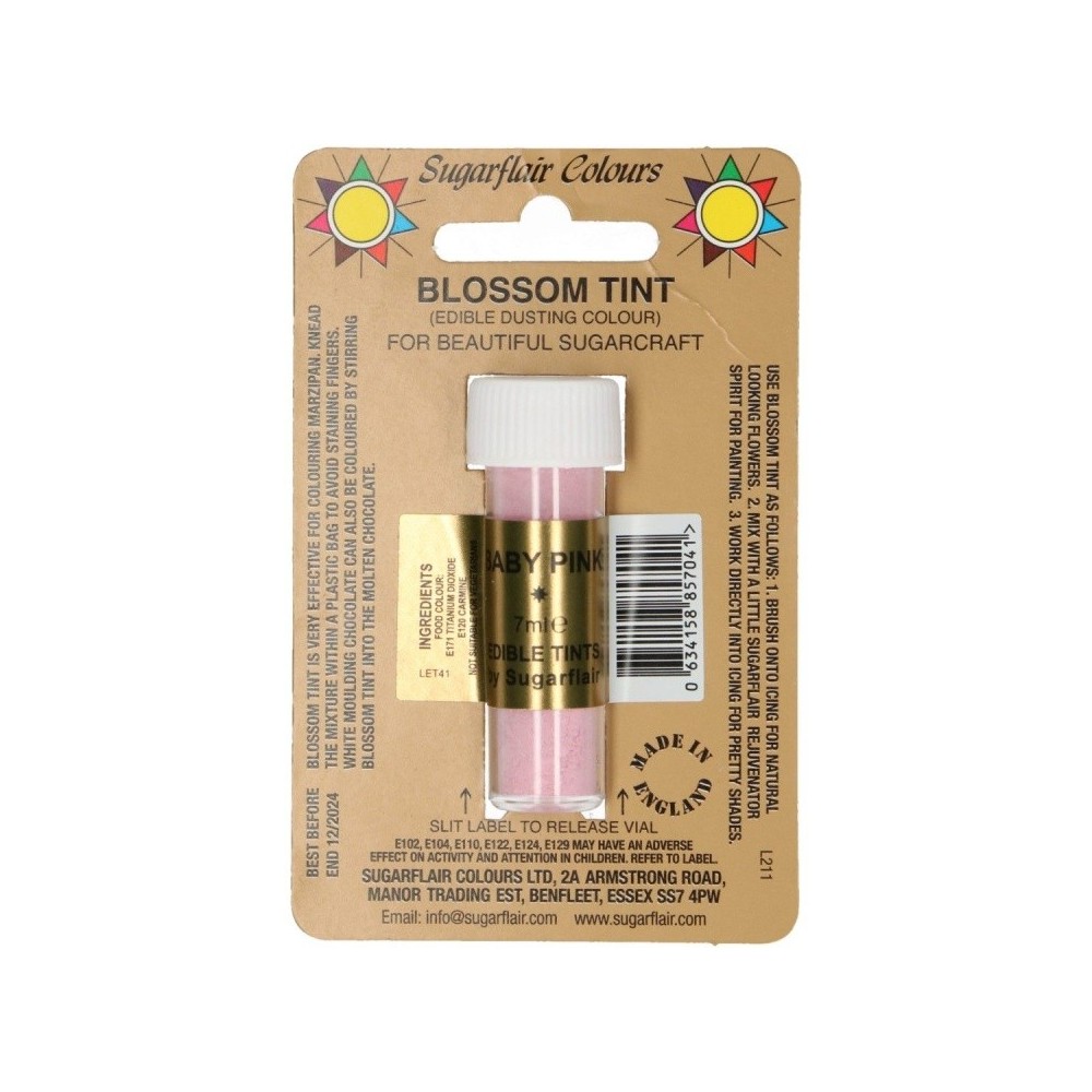 Sugarflair Staubfarbe - Puderfarbe - Baby Pink - Rosa - 7 ml