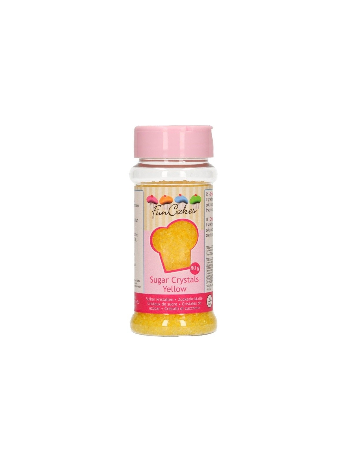 RABATT: FunCakes Colored Sugar Gelb - 80g