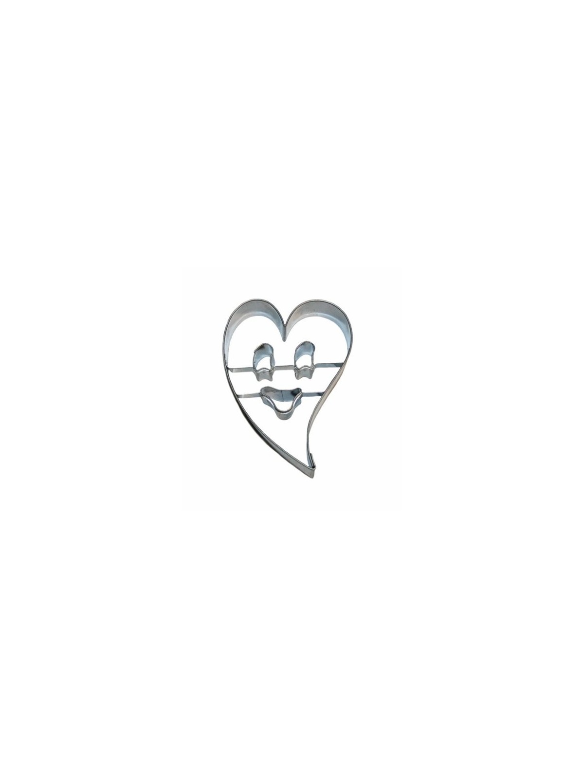 Stainless steel cookie cutter - smiley face in a heart