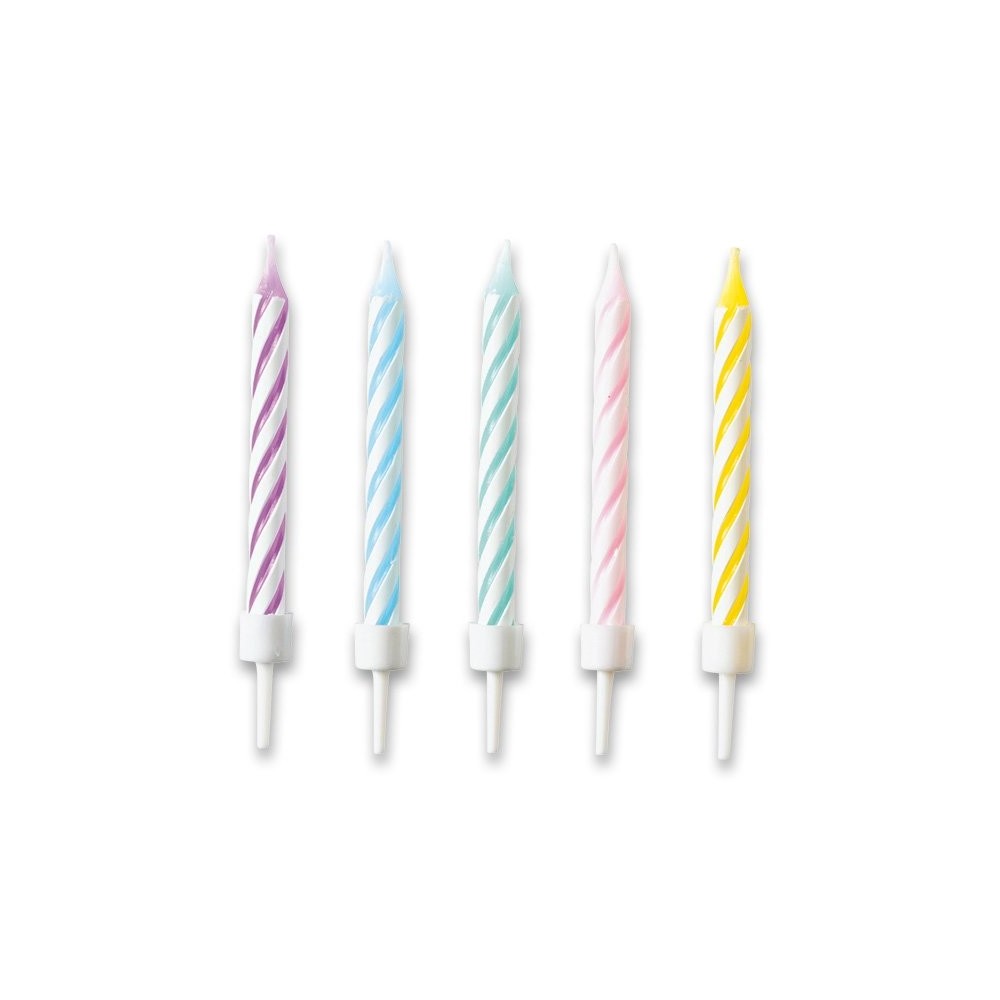 Pastel-colored cake candles 10 pcs