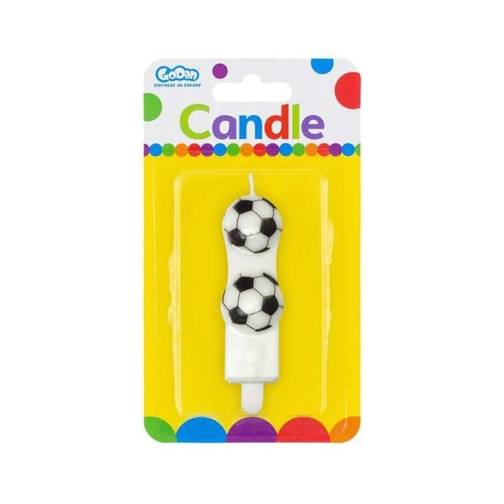 Birthday candles - football double - 1pc / 7.5cm