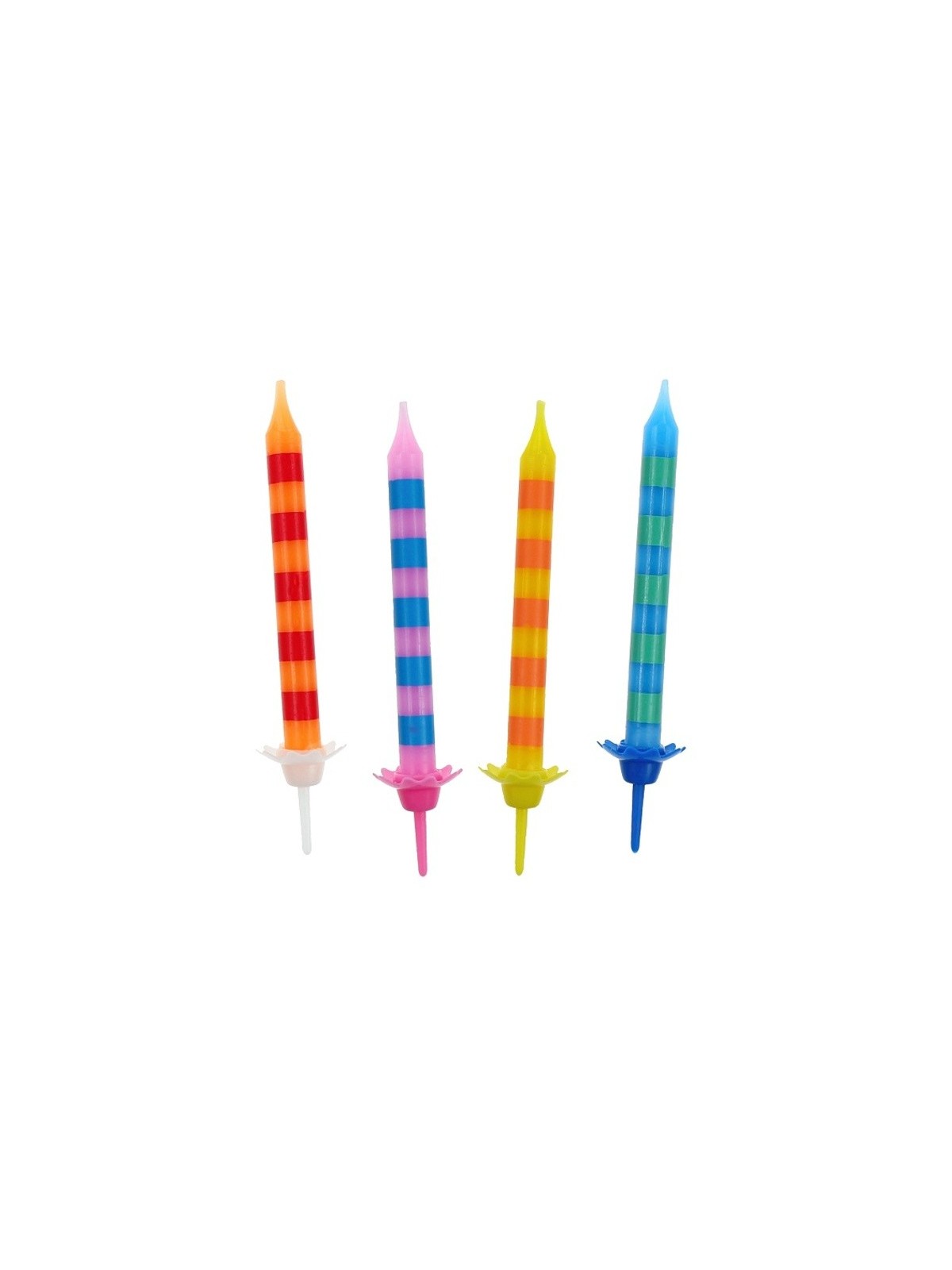 Birthday candles - short - stripes - 24 pcs