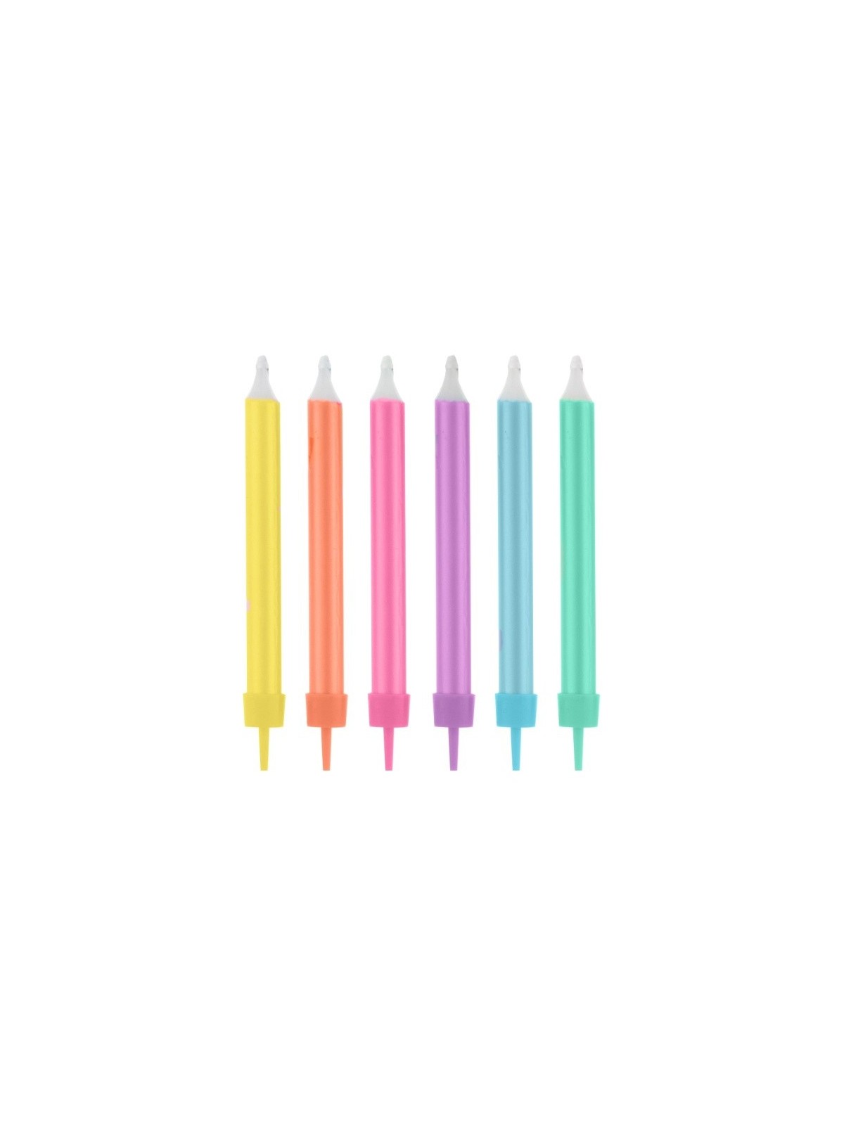 Torten Kerze - "Farbstifte" Pastellfarben - 12er