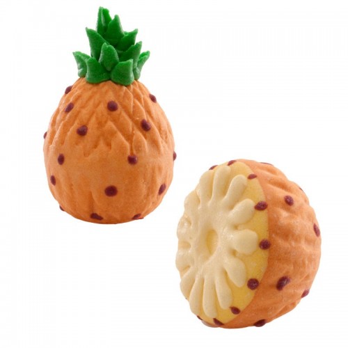 Sugar 3D decoration - pineapple - whole / half - 2 pcs