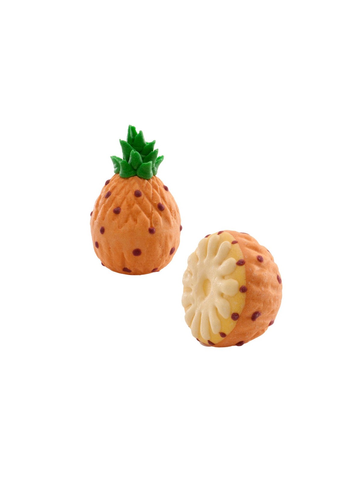 Sugar 3D decoration - pineapple - whole / half - 2 pcs