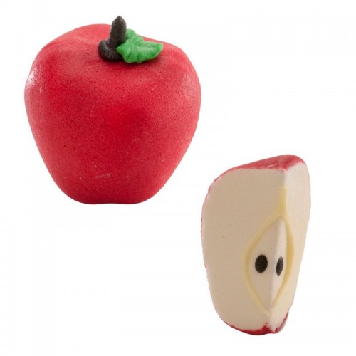 Decor Sugar decoration 3D - apple - whole / half - 2pcs.