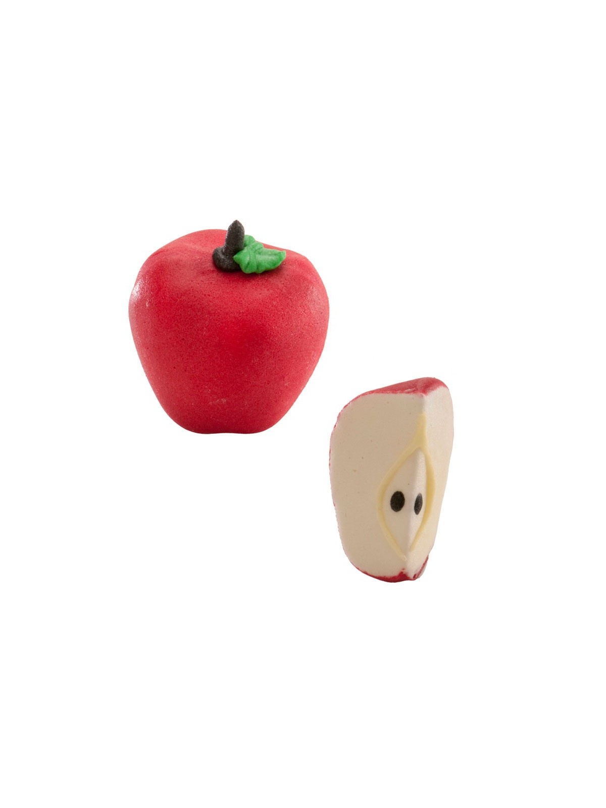 Decor Sugar decoration 3D - apple - whole / half - 2pcs.