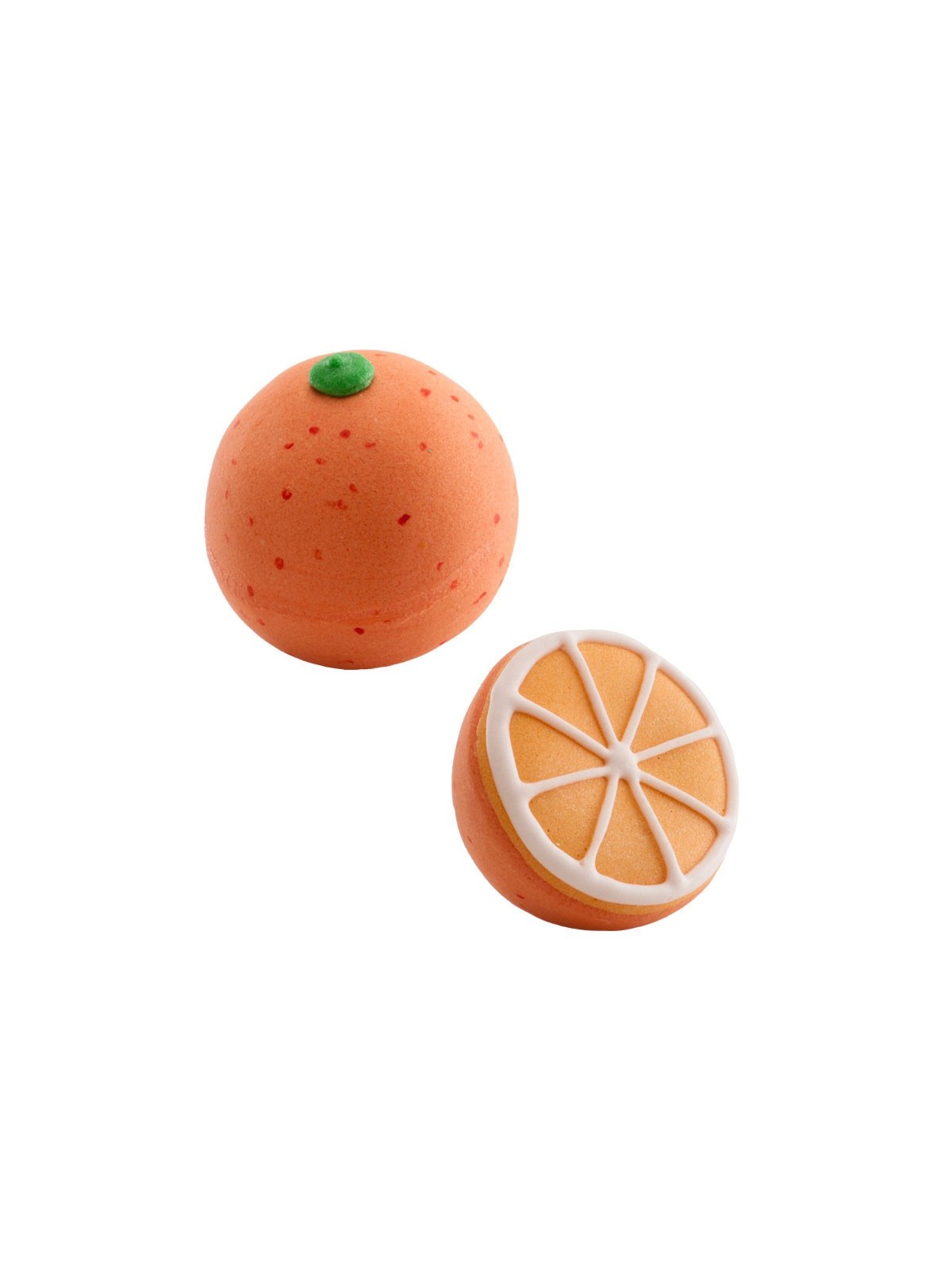 Dekora Sugar decoration 3D - orange - whole / half - 2pcs